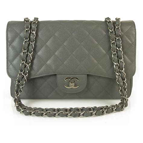 grey chanel caviar|Flap Bags .